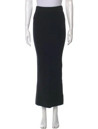Pre-owned Lapointe Merino Wool Midi Length Skirt In Black