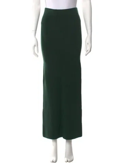 Pre-owned Lapointe Merino Wool Midi Length Skirt In Green