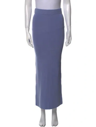 Pre-owned Lapointe Merino Wool Midi Length Skirt W/ Tags In Blue