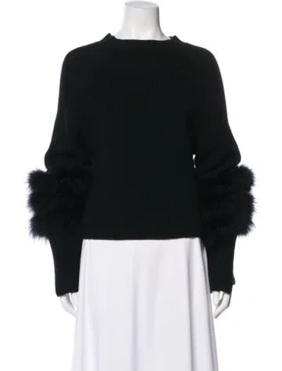 Pre-owned Lapointe Merino Wool Mock Neck Sweater In Multi