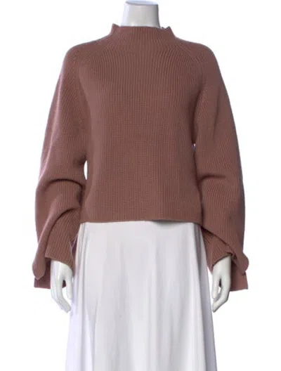 Pre-owned Lapointe Merino Wool Mock Neck Sweater In Pink
