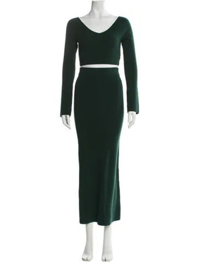 Pre-owned Lapointe Merino Wool Skirt Set In Green