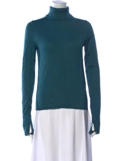 Pre-owned Lapointe Merino Wool Turtleneck Sweater In Blue