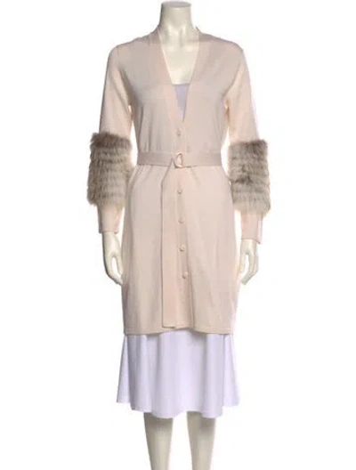 Pre-owned Lapointe Merino Wool V-neck Sweater In Neutral