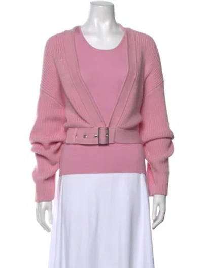 Pre-owned Lapointe Merino Wool V-neck Sweater In Pink