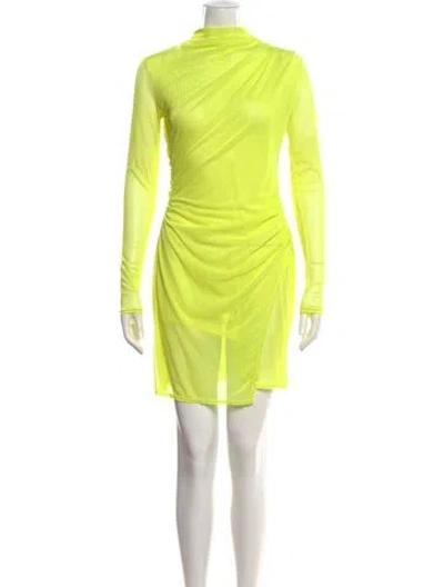 Pre-owned Lapointe Mesh Mini Dress In Green