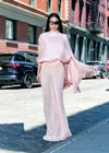 Lapointe Mesh Ruched Maxi Skirt In Light Pink