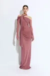 Lapointe Mesh Scarf Neck Gown