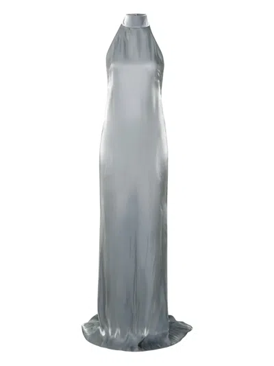 Lapointe Metallic-effect Organza Gown In Grey
