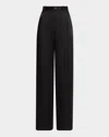 Lapointe Mid-rise Pleated Relaxed Straight-leg Doubleface Satin Pants
