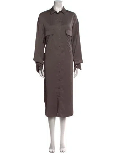 Pre-owned Lapointe Midi Length Dress In Brown