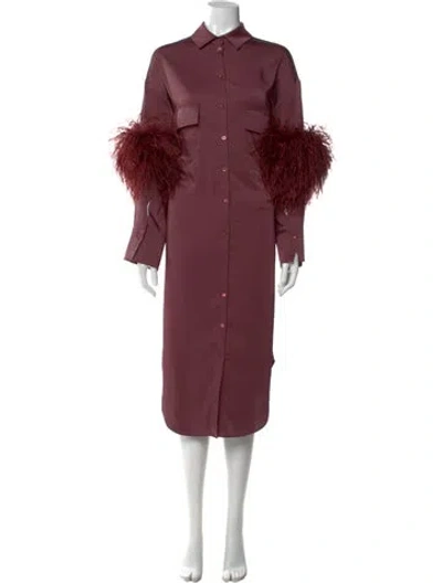 Pre-owned Lapointe Midi Length Dress In Burgundy
