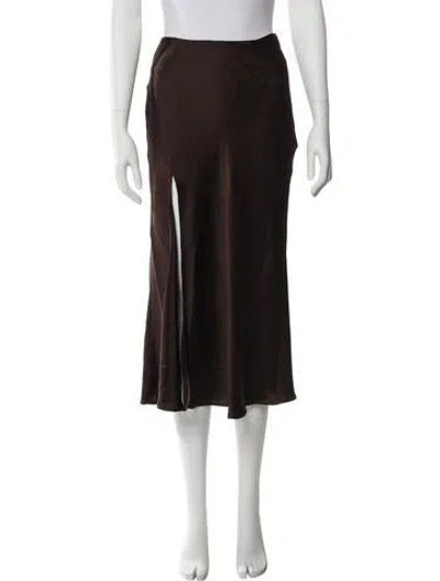 Pre-owned Lapointe Midi Length Skirt In Brown