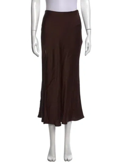 Pre-owned Lapointe Midi Length Skirt In Brown