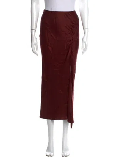 Pre-owned Lapointe Midi Length Skirt In Burgundy