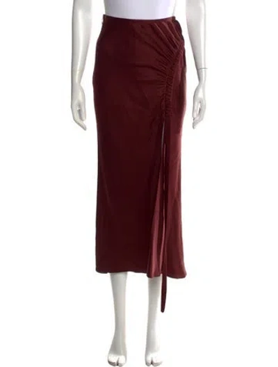 Pre-owned Lapointe Midi Length Skirt In Burgundy