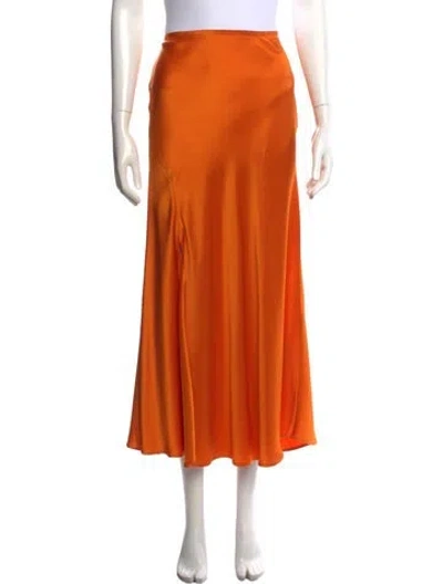 Pre-owned Lapointe Midi Length Skirt In Orange