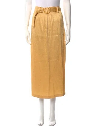 Pre-owned Lapointe Midi Length Skirt In Yellow