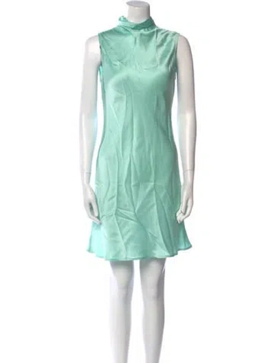 Pre-owned Lapointe Mock Neck Knee-length Dress In Green