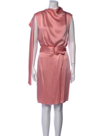 Pre-owned Lapointe Mock Neck Knee-length Dress In Pink