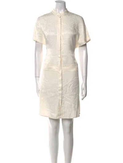 Pre-owned Lapointe Mock Neck Knee-length Dress In White
