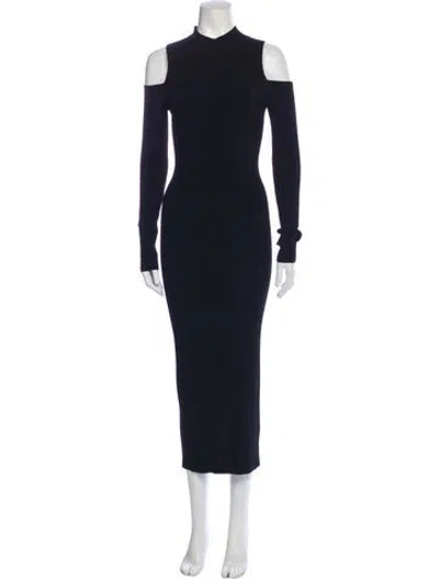 Pre-owned Lapointe Mock Neck Long Dress In Blue