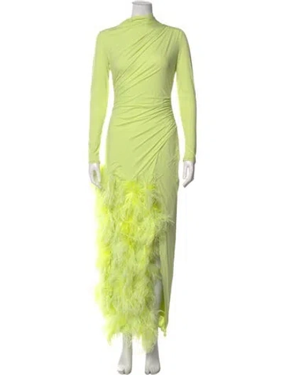 Pre-owned Lapointe Mock Neck Long Dress In Green