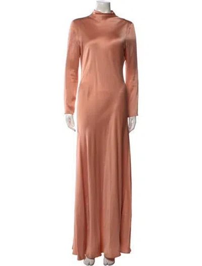 Pre-owned Lapointe Mock Neck Long Dress In Multi