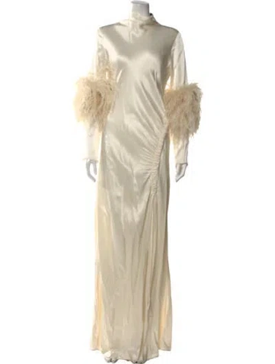 Pre-owned Lapointe Mock Neck Long Dress In Neutrals