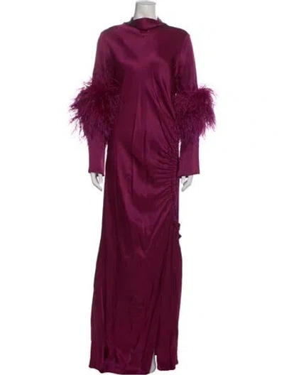 Pre-owned Lapointe Mock Neck Long Dress In Purple