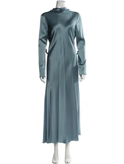 Pre-owned Lapointe Mock Neck Long Dress W/ Tags In Blue