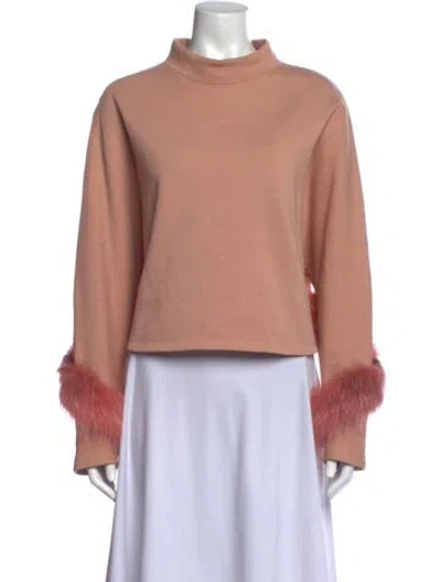 Pre-owned Lapointe Mock Neck Long Sleeve Sweatshirt In Pink