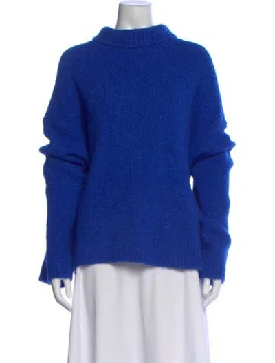 Pre-owned Lapointe Mock Neck Sweater In Blue
