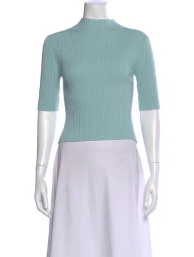 Pre-owned Lapointe Mock Neck Sweater In Blue
