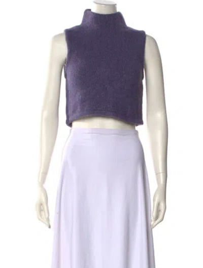 Pre-owned Lapointe Mock Neck Sweater In Purple