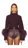 Lapointe Mock Neck Sweater In Wine