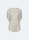 Lapointe Net Mesh Sequin Cape Tee In Silver