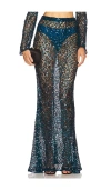 Lapointe Net Paillette Maxi Skirt In Blue