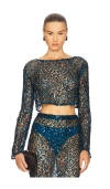 Lapointe Net Paillette Top In Blue