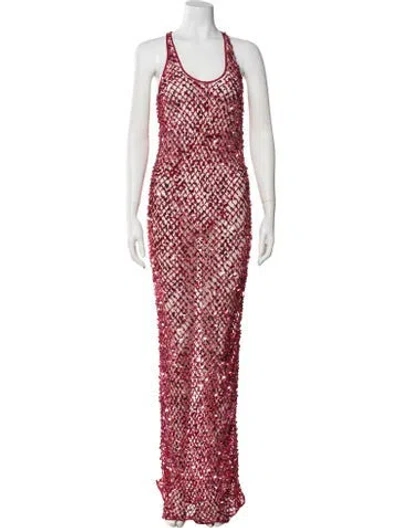 Pre-owned Lapointe Nylon Long Dress In Red