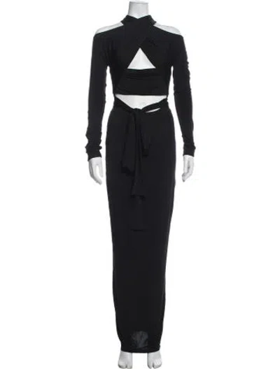 Pre-owned Lapointe Off-the-shoulder Long Dress In Black