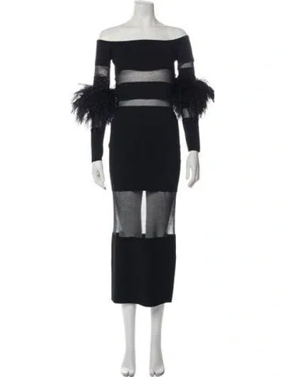 Pre-owned Lapointe Off-the-shoulder Long Dress In Black