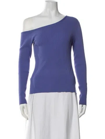 Pre-owned Lapointe Off-the-shoulder Long Sleeve Top In Blue