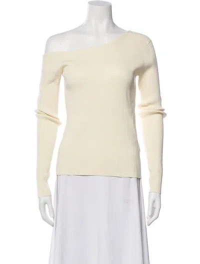Pre-owned Lapointe Off-the-shoulder Long Sleeve Top In Neutral