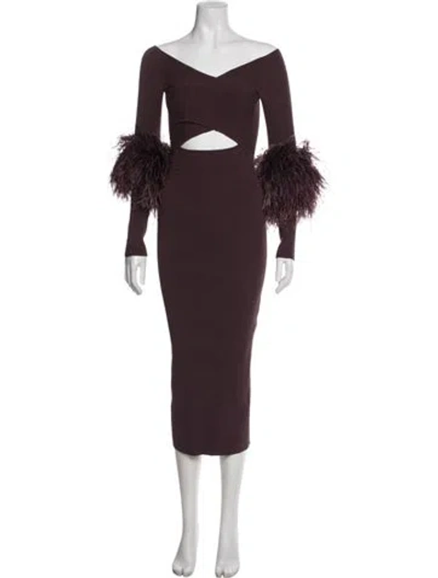 Pre-owned Lapointe Off-the-shoulder Midi Length Dress In Purple