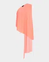 Lapointe One-shoulder Georgette Asymmetric Top In Hot Pink