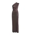 Lapointe One-shoulder Ruched Maxi Dress In Brown