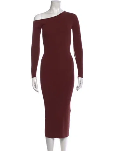 Pre-owned Lapointe One-shoulder Long Dress In Burgundy