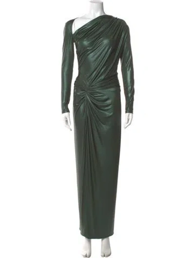 Pre-owned Lapointe One-shoulder Long Dress In Green
