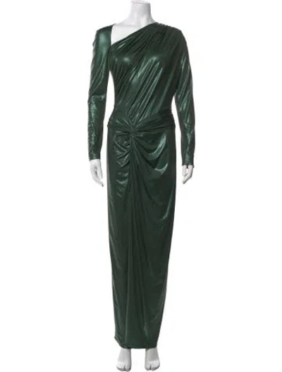 Pre-owned Lapointe One-shoulder Long Dress In Green
